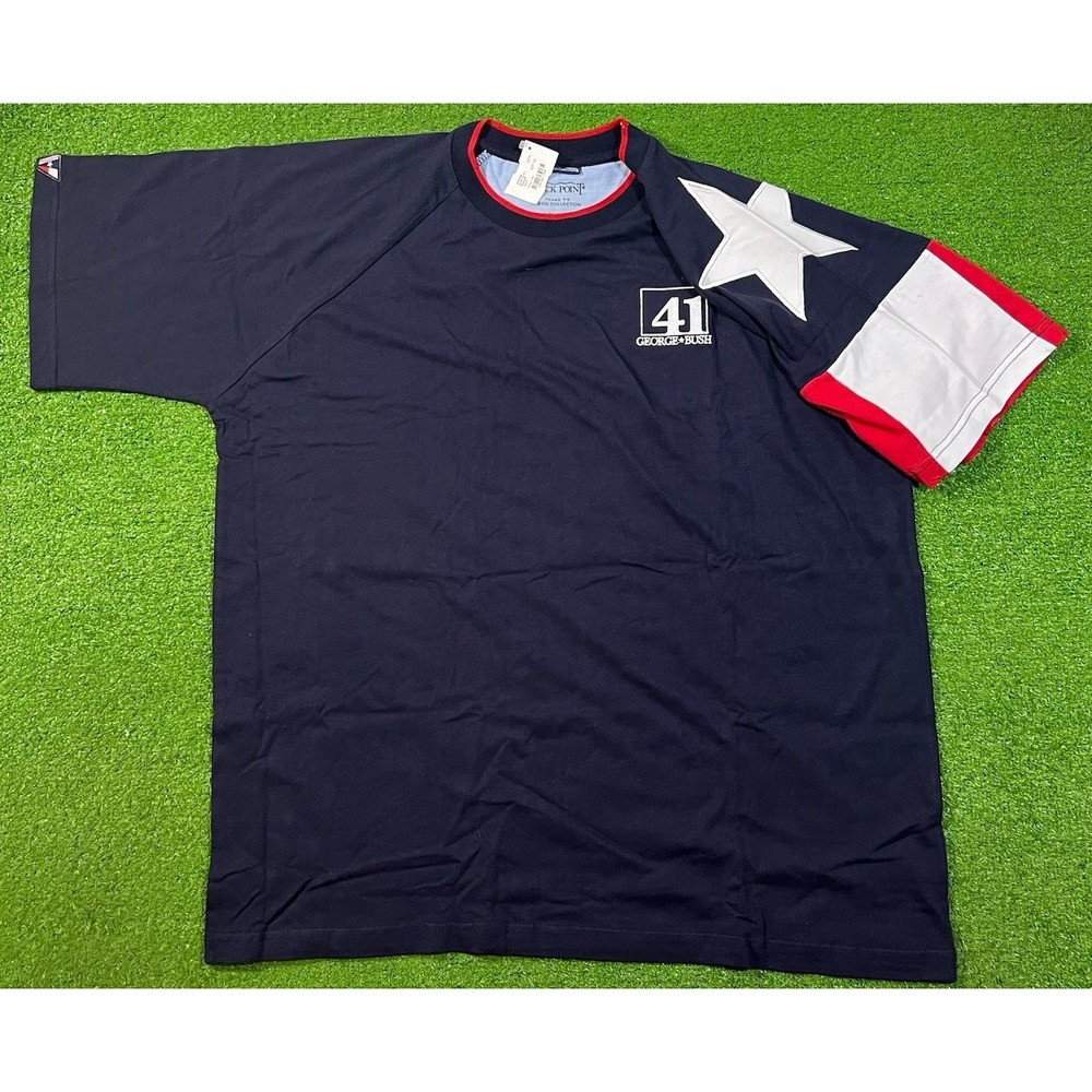 Vintage George H. W. Bush Shirt XL 41st President Texas Flag Color‎ Block USA